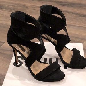 Schultz black suede heels, like new